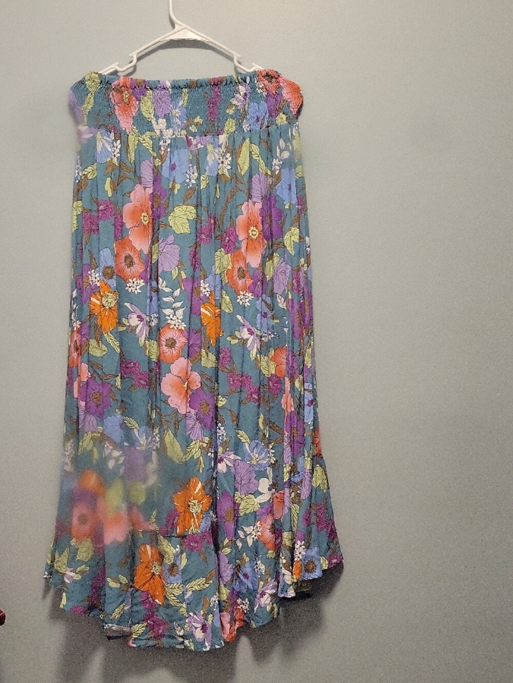 RACHEL Rachel Roy Teal Floral High-Low Skirt - Picture 4 of 5